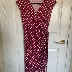 Polka Dot Wrap Dress - Red